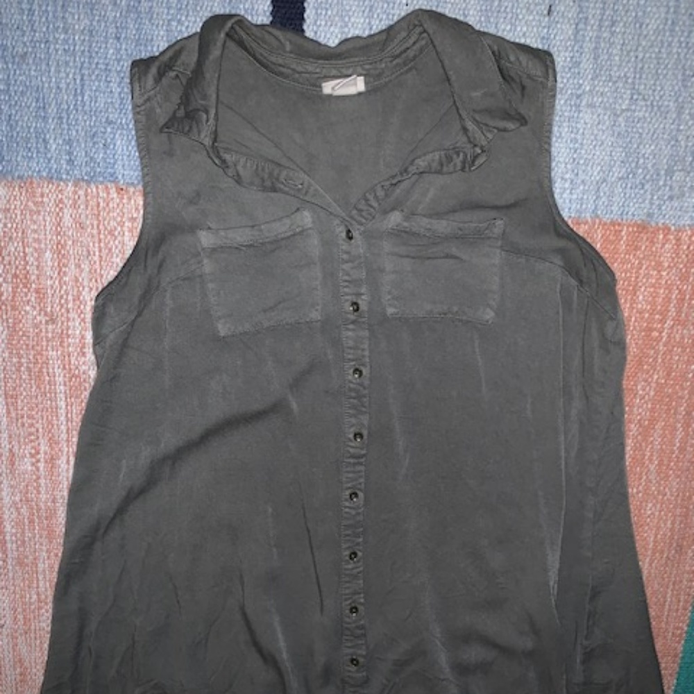 Mossimo Army Green Button-down Pocket-front Dress